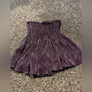 QUEEN OF SPARKLES Girls Shimmering Purple- Swing Shorts Size Large